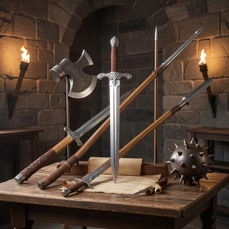 Armes des chevaliers : les 5 armes offensives emblématiques du Moyen Âge